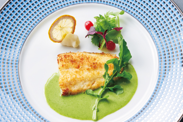 ポワソン「舌平目のパネ ルッコラのソース」
